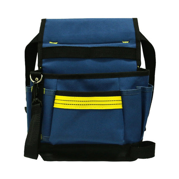 Electrician Maintenance Adjustable Multi-pocket Hardware Tool Belt Bag Multi-function Storage Bag(Blue)