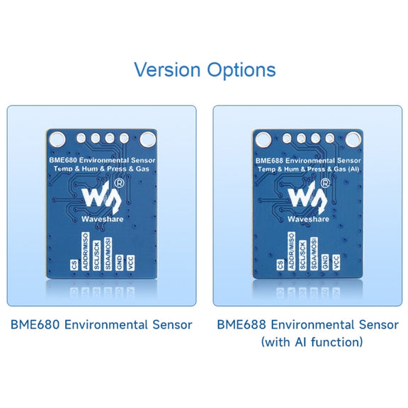 Waveshare BME680  Environmental Sensor Supports Temperature / Humidity / Barometric Pressure / Gas Detection