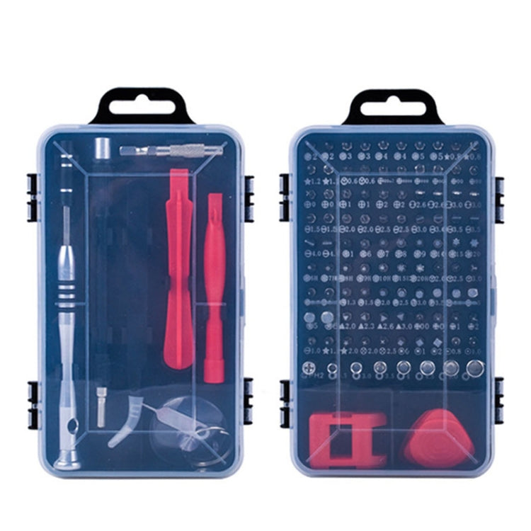 110 in 1 Watch Mobile Phone Disassembly Maintenance Tool Multi-function Chrome Vanadium Steel Screwdriver Set(Black Red)