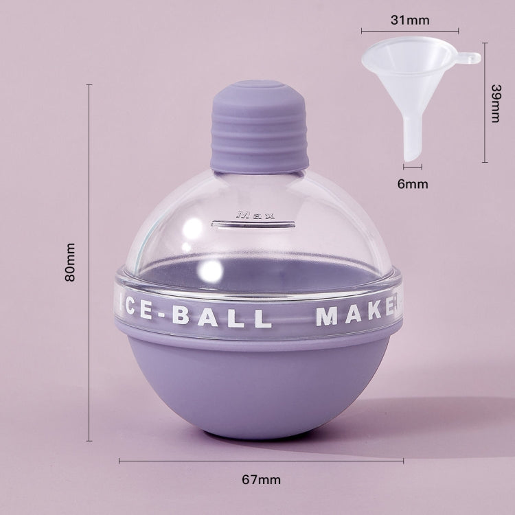 2PCS Home Whiskey Bulb Ice Ball Ice Cube Silicone Mold With Funnel(Sky Blue)