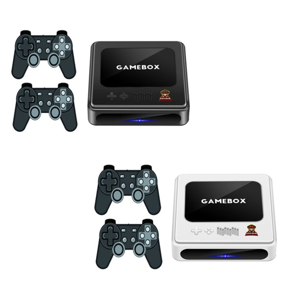 GD10 64G Built-In 30000+ Games Dual System Set-Top Box 3D Home 4K HD  TV Game Console Box US Plug(White)