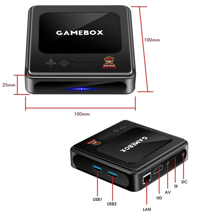 GD10 64G Built-In 30000+ Games Dual System Set-Top Box 3D Home 4K HD  TV Game Console Box US Plug(White)