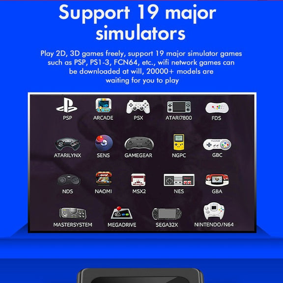 GD10 64G Built-In 30000+ Games Dual System Set-Top Box 3D Home 4K HD  TV Game Console Box US Plug(White)