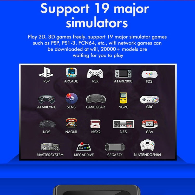 GD10 64G Built-In 30000+ Games Dual System Set-Top Box 3D Home 4K HD  TV Game Console Box US Plug(White)