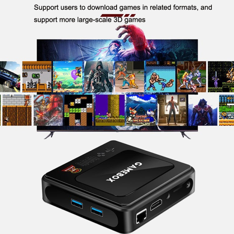 GD10 64G Built-In 30000+ Games Dual System Set-Top Box 3D Home 4K HD  TV Game Console Box US Plug(White)