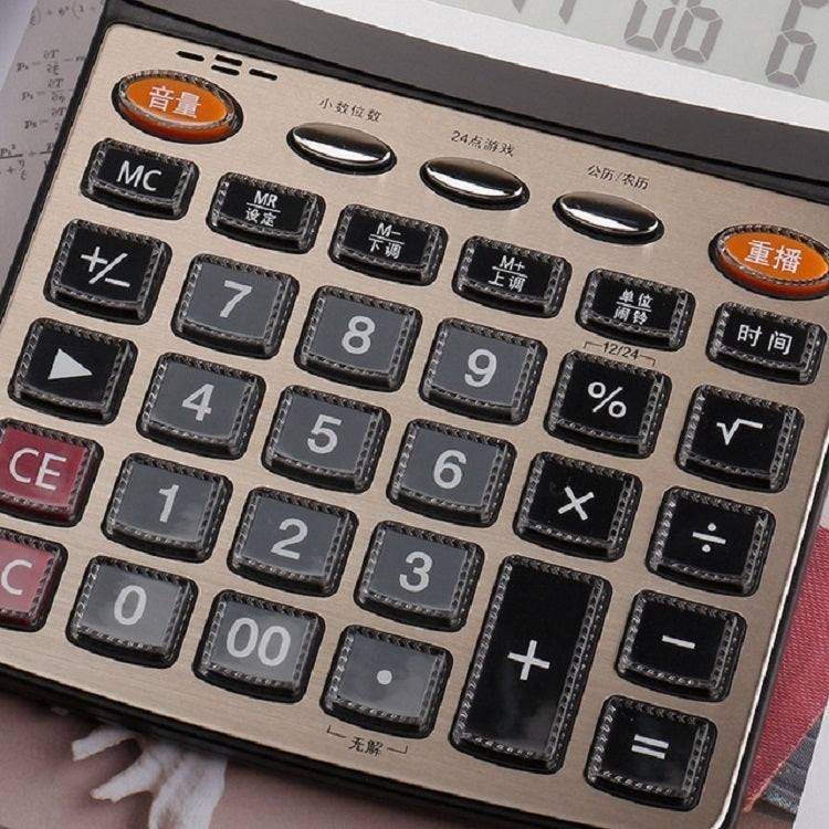 Deli 1559N Live Voice Calculator Multifunctional Office Finance 12-bit Calculator
