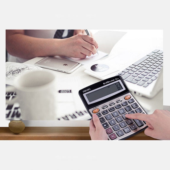 Deli 1559N Live Voice Calculator Multifunctional Office Finance 12-bit Calculator