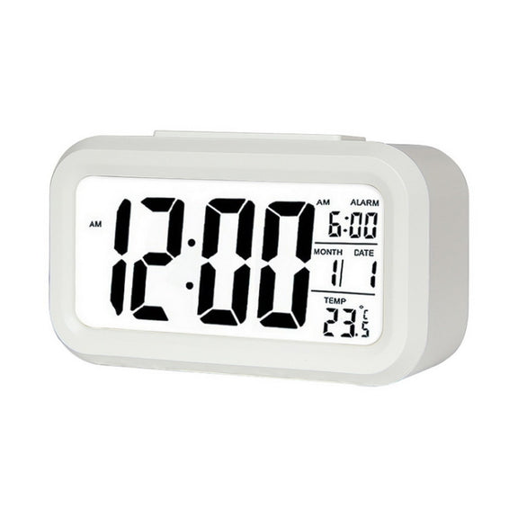 Temperature Type Lazy Snooze Alarm Mute Backlit Electronic Clock(White)
