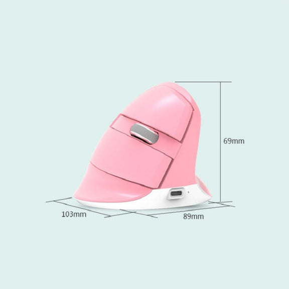 DELUX M618Mini Colorful Wireless Luminous Vertical Mouse Bluetooth Rechargeable Vertical Mouse(Classic black)