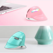 DELUX M618Mini Colorful Wireless Luminous Vertical Mouse Bluetooth Rechargeable Vertical Mouse(Classic black)