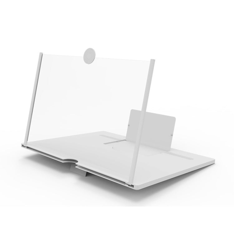 Pull-out Mobile Phone Screen Magnifier 3D Video Desktop Mobile Phone Holder, Size:10 inch(White)