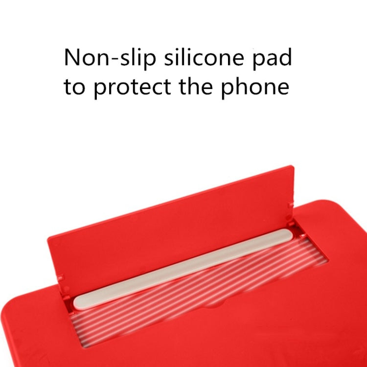Pull-out Mobile Phone Screen Magnifier 3D Video Desktop Mobile Phone Holder, Size:12 inch(Red)