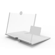 Pull-out Mobile Phone Screen Magnifier 3D Video Desktop Mobile Phone Holder, Size:12 inch(White)