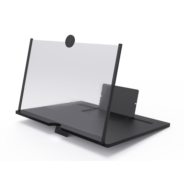Pull-out Mobile Phone Screen Magnifier 3D Video Desktop Mobile Phone Holder, Size:12 inch(Black)