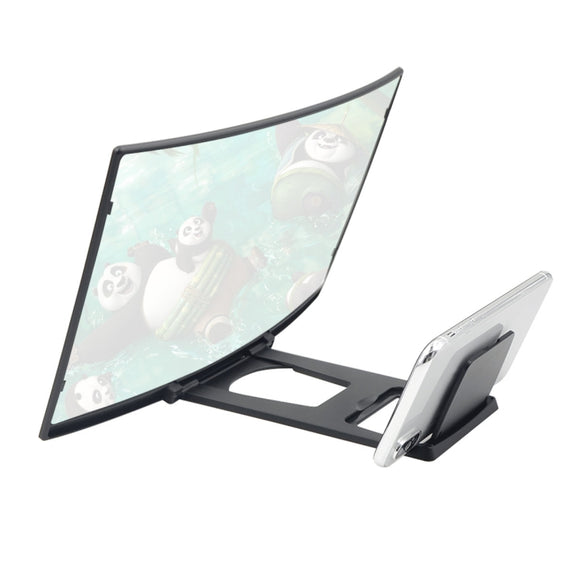L6 12 inch Curved Screen Mobile Phone Screen Magnifier 3D High-definition Screen Magnifier Multifunctional Lazy Bracket