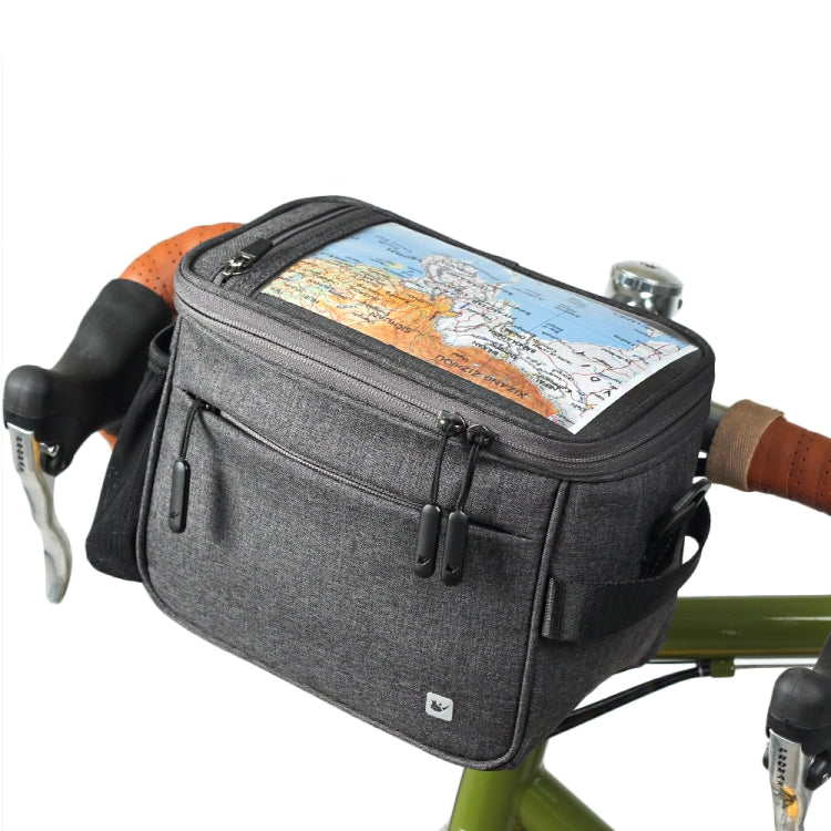 Rhinowalk Bicycle Front Handle Bag Camera Bag Water-resistant 7.5 inch Large Touch Screen Navigation Mobile Phone Bag Bicycle Bag(Dark Gray)