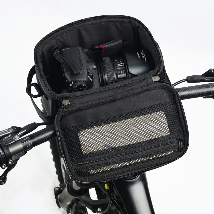 Rhinowalk Bicycle Front Handle Bag Camera Bag Water-resistant 7.5 inch Large Touch Screen Navigation Mobile Phone Bag Bicycle Bag(Dark Gray)