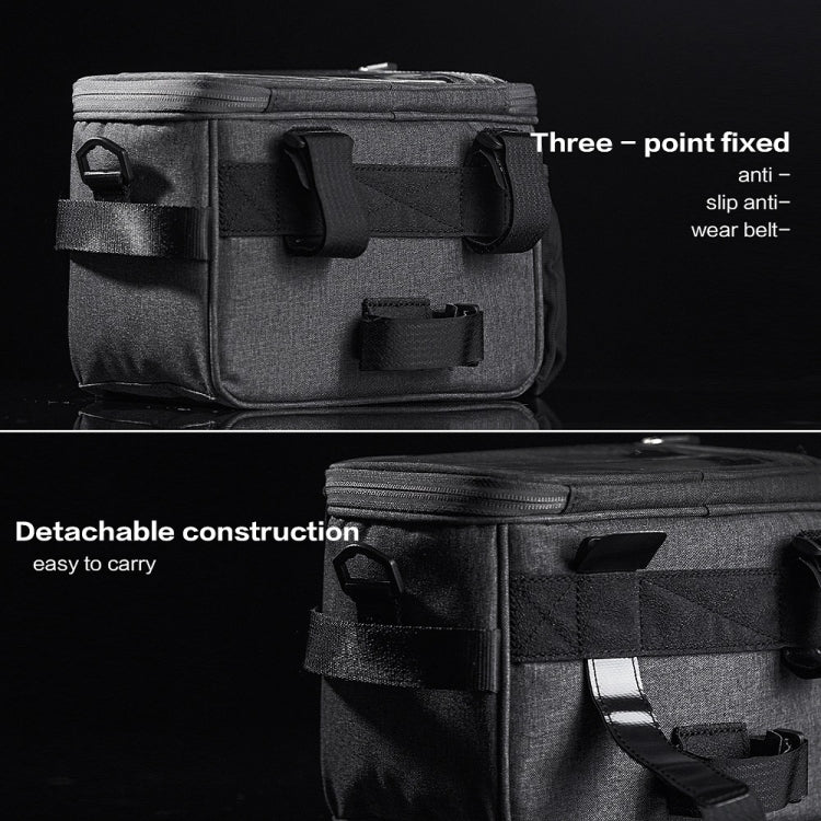 Rhinowalk Bicycle Front Handle Bag Camera Bag Water-resistant 7.5 inch Large Touch Screen Navigation Mobile Phone Bag Bicycle Bag(Dark Gray)