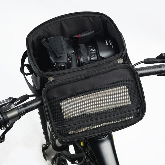 Rhinowalk Bicycle Front Handle Bag Camera Bag Water-resistant 7.5 inch Large Touch Screen Navigation Mobile Phone Bag Bicycle Bag(Carbon Fiber Black Green)