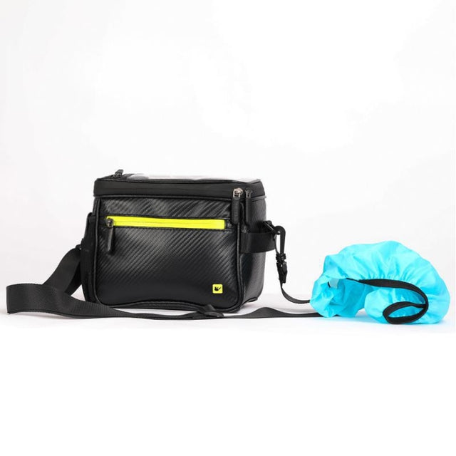 Rhinowalk Bicycle Front Handle Bag Camera Bag Water-resistant 7.5 inch Large Touch Screen Navigation Mobile Phone Bag Bicycle Bag(Carbon Fiber Black Green)