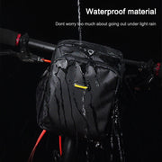 Rhinowalk Bicycle Front Bag Water-resistant Handlebar Bag Folding Bike Front Bag Large Capacity Riding Bag(Matt Black)