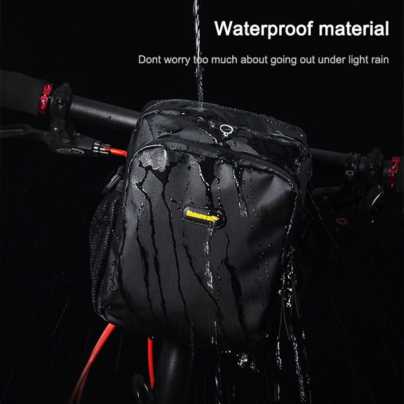 Rhinowalk Bicycle Front Bag Water-resistant Handlebar Bag Folding Bike Front Bag Large Capacity Riding Bag(Matt Black)