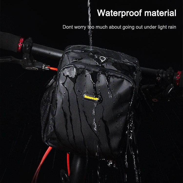 Rhinowalk Bicycle Front Bag Water-resistant Handlebar Bag Folding Bike Front Bag Large Capacity Riding Bag(Matt Black)