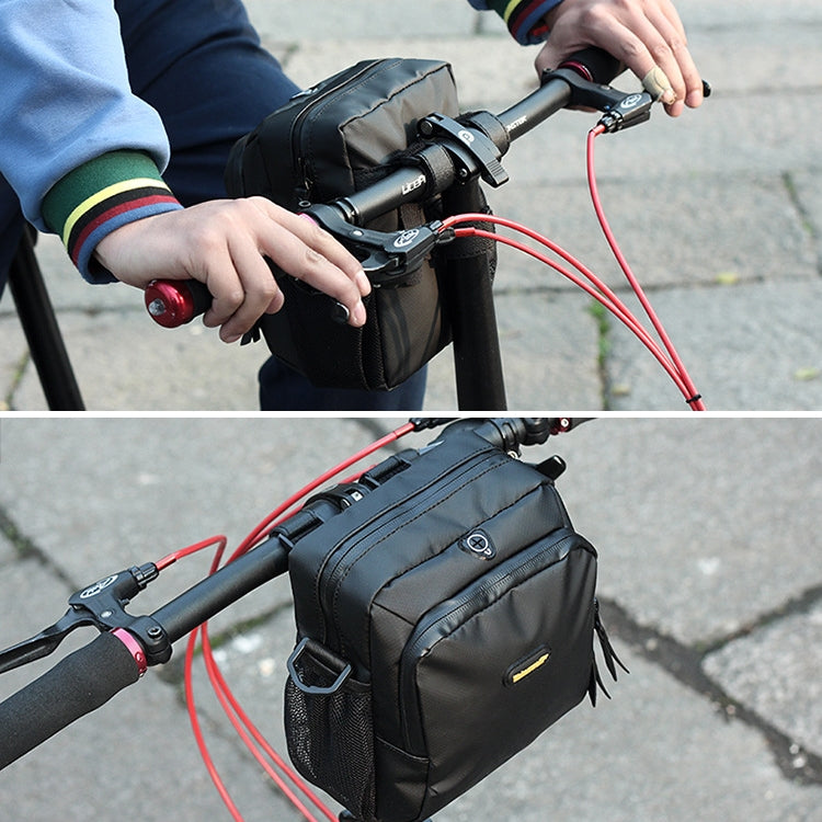 Rhinowalk Bicycle Front Bag Water-resistant Handlebar Bag Folding Bike Front Bag Large Capacity Riding Bag(Matt Black)