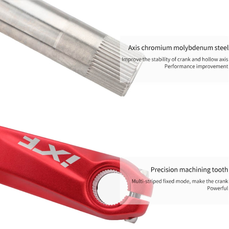 JIANKUN IXF Mountain Bike Hollow Crank Modified, Style:Left and Right Crank+Bottom Bracket(Black)