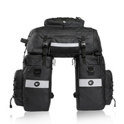 Rhinowalk Three-in-one Multifunctional Bicycle Rear Shelf Pannier Water-resistant Long-distance Equipment(Full Black)