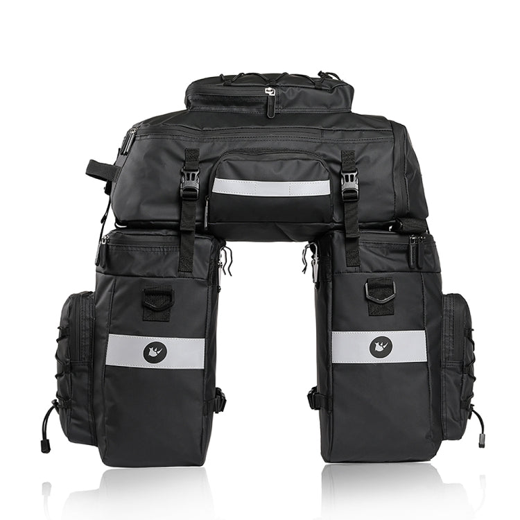 Rhinowalk Three-in-one Multifunctional Bicycle Rear Shelf Pannier Water-resistant Long-distance Equipment(Full Black)