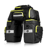 Rhinowalk Three-in-one Multifunctional Bicycle Rear Shelf Pannier Water-resistant Long-distance Equipment(Black Green)