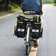 Rhinowalk Three-in-one Multifunctional Bicycle Rear Shelf Pannier Water-resistant Long-distance Equipment(Black Green)