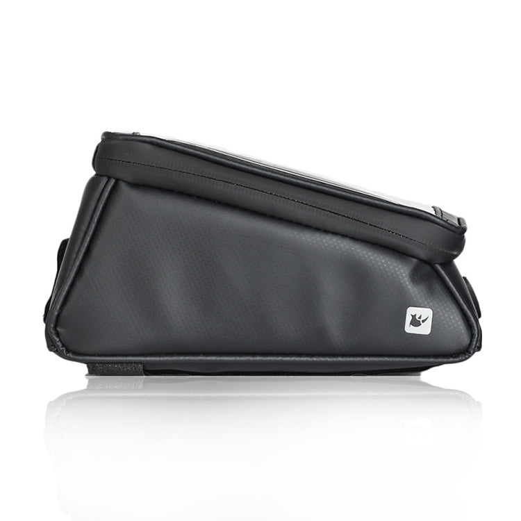 Rhinowalk Bicycle Front Tube Bag Water-resistant Mobile Phone Touch Screen Multi-function Bicycle Handlebar Bag(Matt Black)
