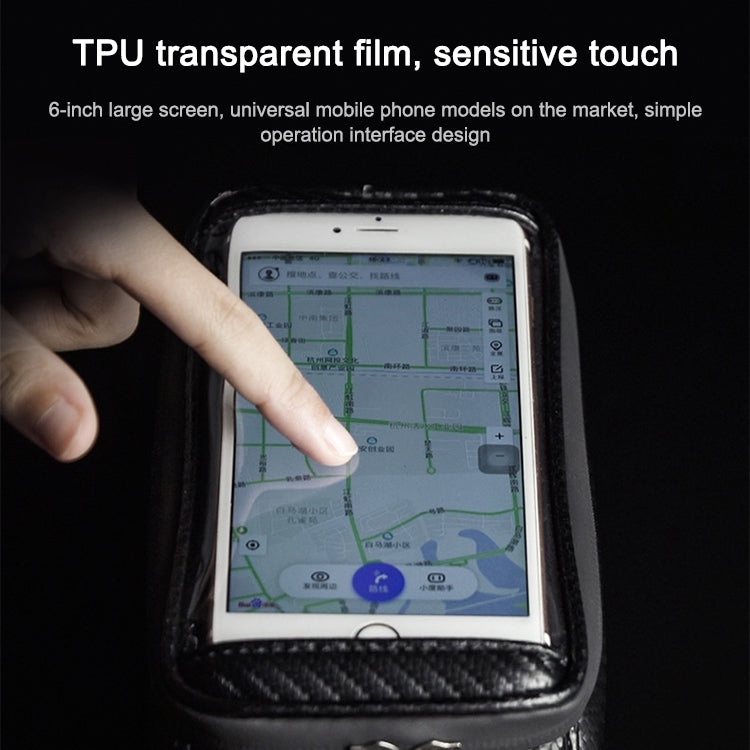 Rhinowalk Bicycle Front Tube Bag Water-resistant Mobile Phone Touch Screen Multi-function Bicycle Handlebar Bag(Matt Black)