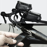 Rhinowalk Bicycle Front Tube Bag Water-resistant Mobile Phone Touch Screen Multi-function Bicycle Handlebar Bag(Matt Black)