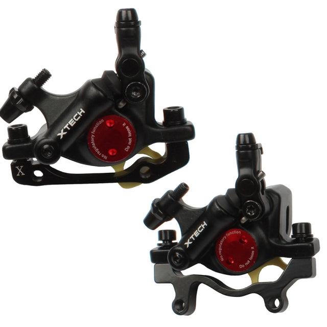 ZOOM HB100 Mountain Bike Hydraulic Brake Caliper Folding Bike Cable Pull Hydraulic Disc Brake Caliper, Style:Front and Rear(Black)