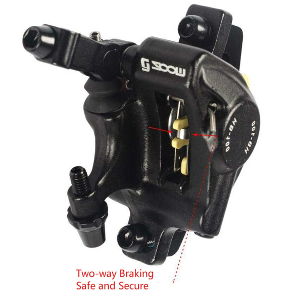 ZOOM HB100 Mountain Bike Hydraulic Brake Caliper Folding Bike Cable Pull Hydraulic Disc Brake Caliper, Style:Front and Rear(Black)