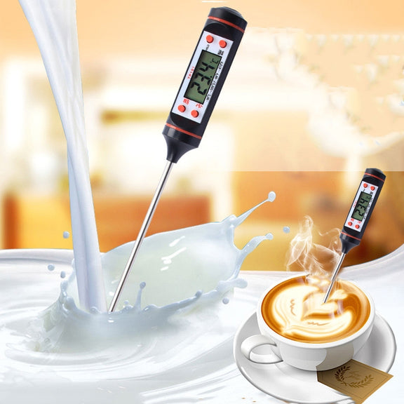 3 PCS Food Pen Type Thermometer Probe Type Electronic Digital Display Thermometer Liquid Barbecue Baking Oil Thermometer(White)