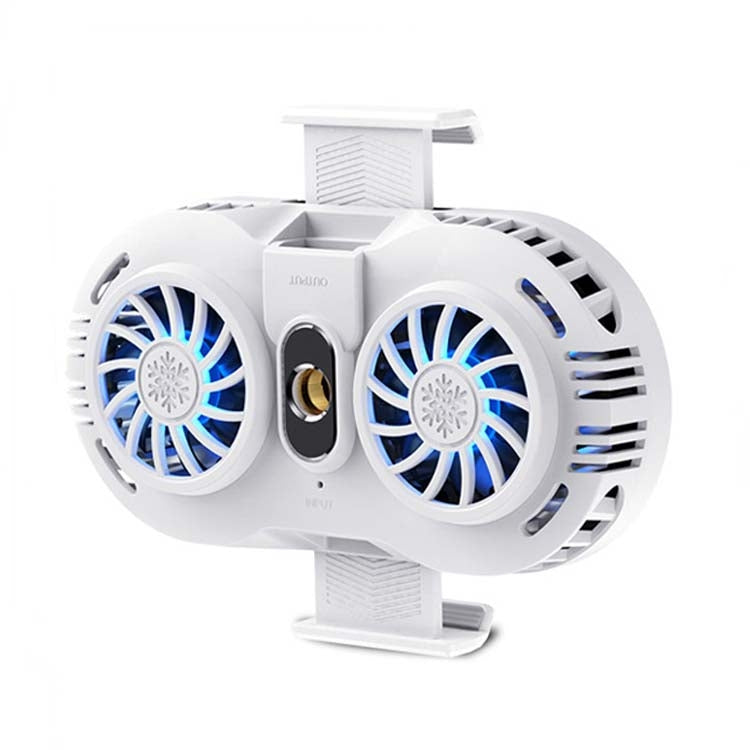 AH-102 Type-C / USB-C + USB Interface Dual Cooling And Fast Cooling Mobile Phone Radiator for 4-6.5 inch Mobile Phones, Power Cable Length: 1.5m( White)