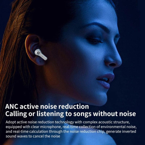 ANC PRO Touch 5.0TWS Master-slave Switch Wireless Bluetooth Headset Intelligent Noise Cancelling(White)