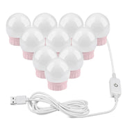 10  LEDs Mirror Front Light Dimmable Makeup Mirror USB Touch Control Light
