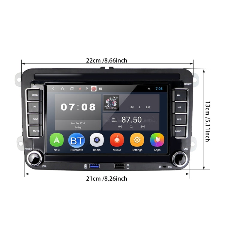 Suitable for Volkswagen 7-inch Car Multimedia Player Navigation Bluetooth Reversing Integrated Machine Android 10.0, Specification: 2+16G