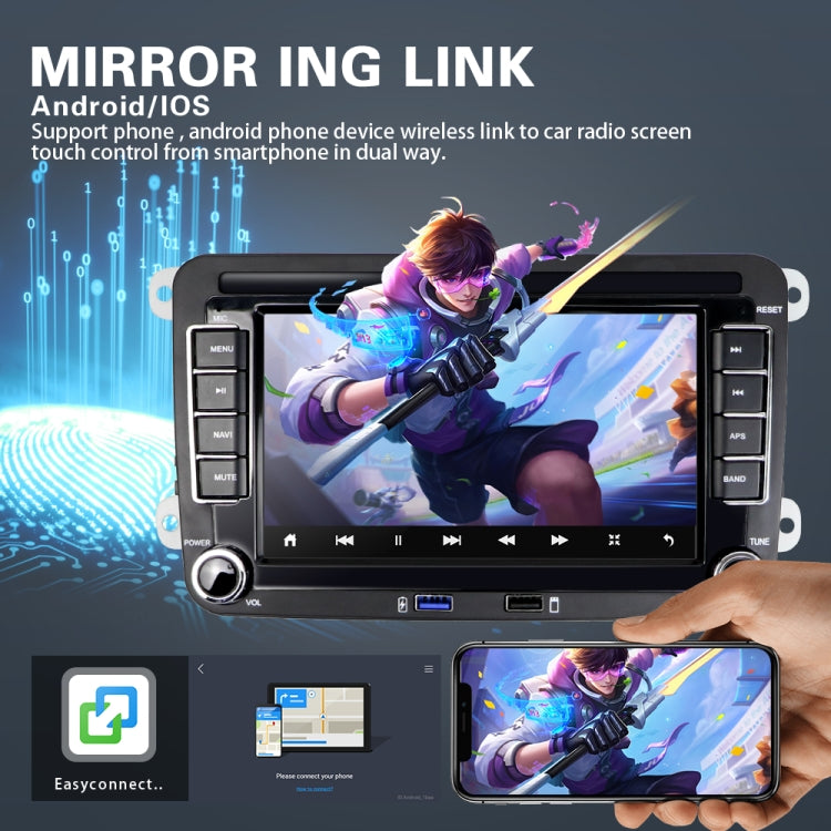 Suitable for Volkswagen 7-inch Car Multimedia Player Navigation Bluetooth Reversing Integrated Machine Android 10.0, Specification: 2+16G