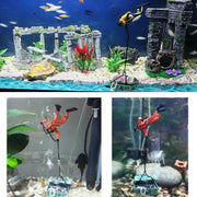 Pneumatic Fish Tank Decoration Diver Treasure Hunt Frogman Aquarium Fish Tank Landscape(Orange)