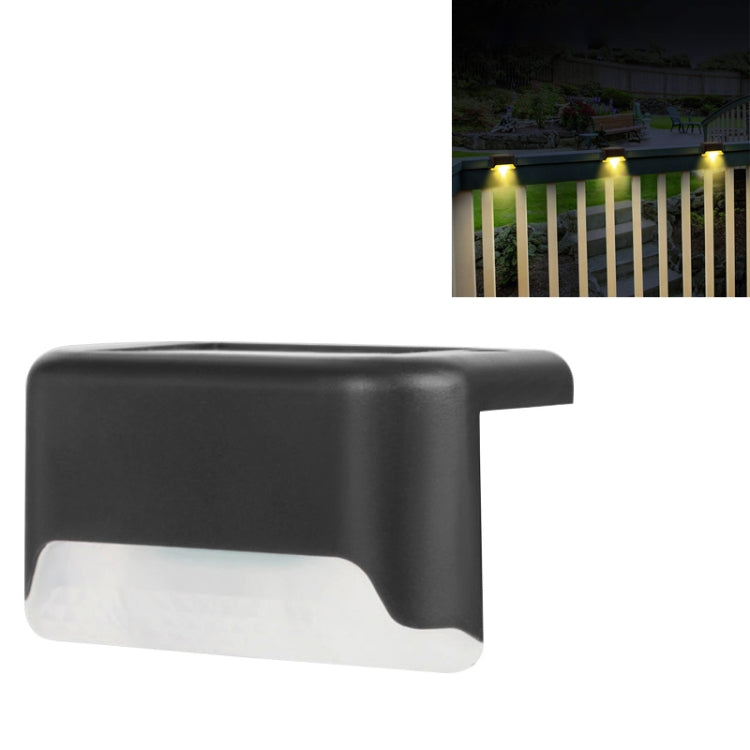 Solar Railing Light Staircase Light Outdoor Water-resistant LED Step Light Garden Decoration Landscape Light, Warm White Light(Black)
