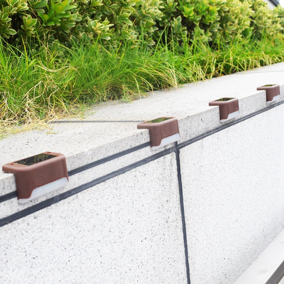Solar Railing Light Staircase Light Outdoor Water-resistant LED Step Light Garden Decoration Landscape Light, Warm White Light(Black)