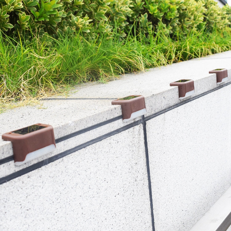 Solar Railing Light Staircase Light Outdoor Water-resistant LED Step Light Garden Decoration Landscape Light, Warm White Light(Black)