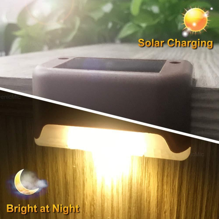 Solar Railing Light Staircase Light Outdoor Water-resistant LED Step Light Garden Decoration Landscape Light, Warm White Light(Black)