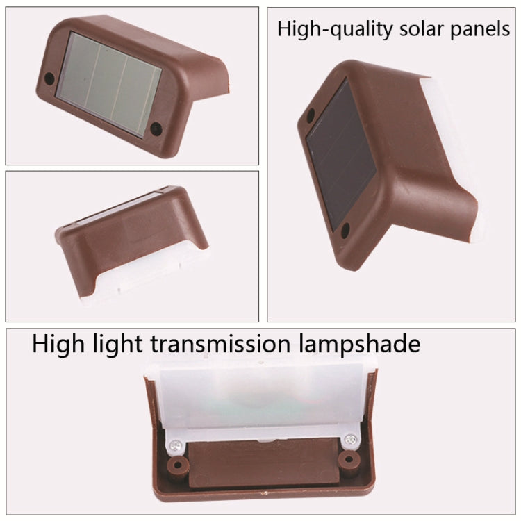 Solar Railing Light Staircase Light Outdoor Water-resistant LED Step Light Garden Decoration Landscape Light, Warm White Light(Black)